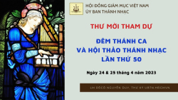 Ủy ban Thánh Nhạc - Thư mời tham dự Đêm Thánh Ca và Hội Thảo...