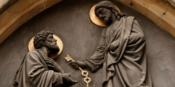 Jesus Gives Peter Keys unknown artist public domain