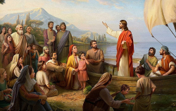 desktop wallpaper jesus preaching sea christ boat jesus preach people (1)