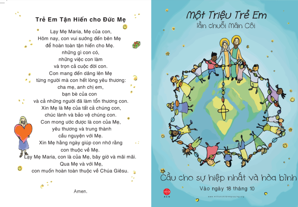 trẻ em tận hiến cho Đức Mẹ