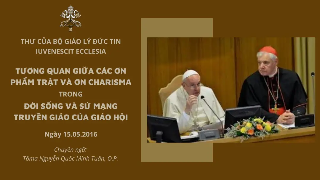 Iuvenescit Ecclesia - Thư của Bộ Giáo lý Đức tin về tương quan giữa các ơn phẩm trật Charisma