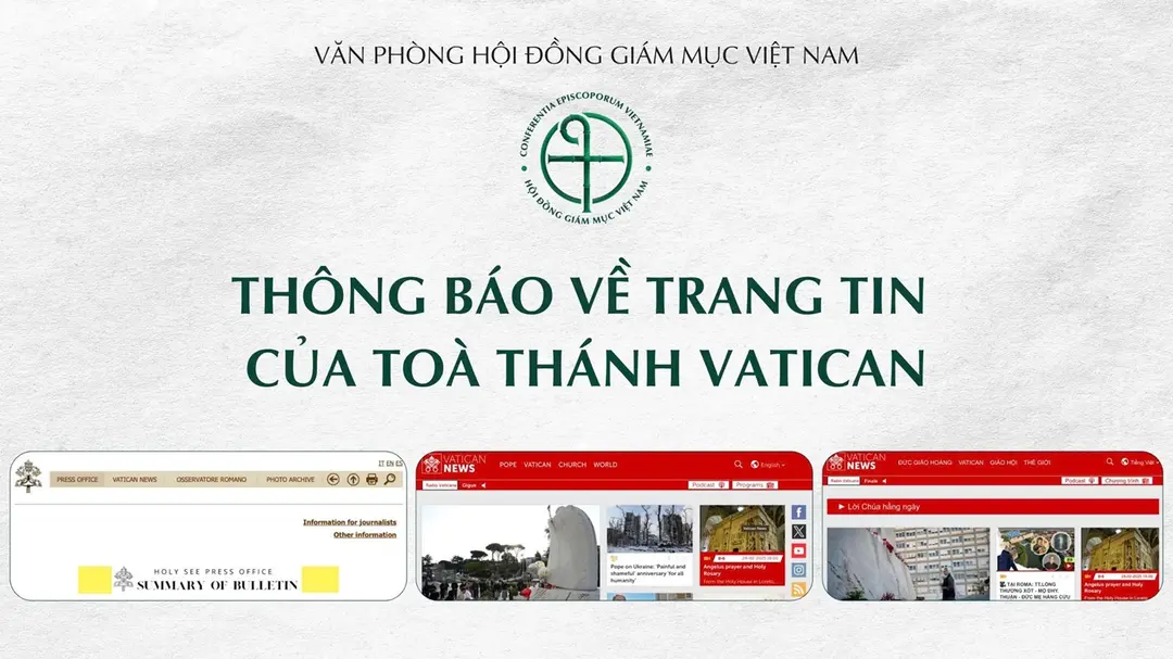 Văn phòng Hội đồng Giám mục Việt Nam : Thông báo về trang tin của Tòa Thánh Vatican 