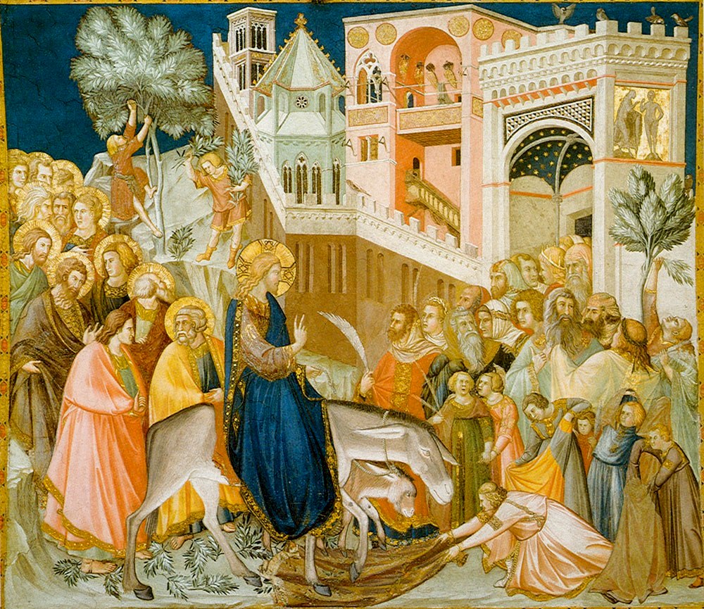 Assisi frescoes entry into jerusalem pietro lorenzetti