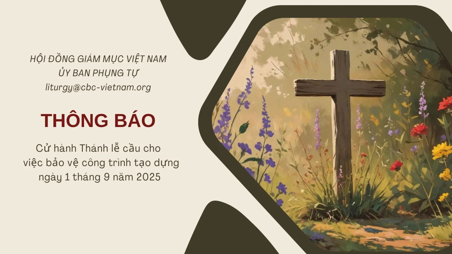 Ủy ban Phụng tự: Thông báo cử hành Thánh lễ cầu cho việc bảo vệ công trình tạo dựng