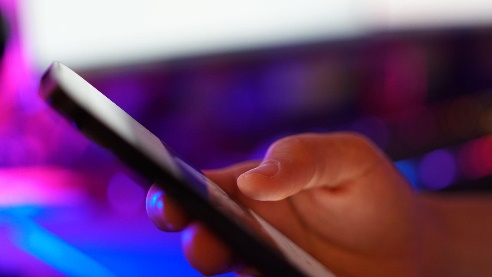 Using Mobile Phone Close-up, Social Media Online Business